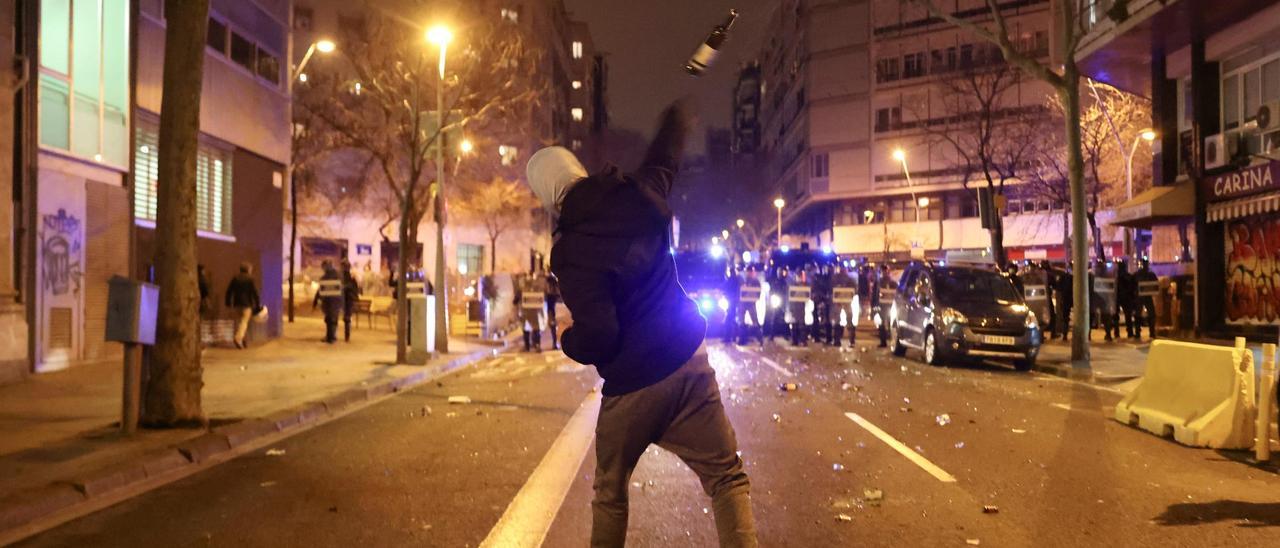 Protestas por el encarcelamiento de Pablo Hasél en Barcelona