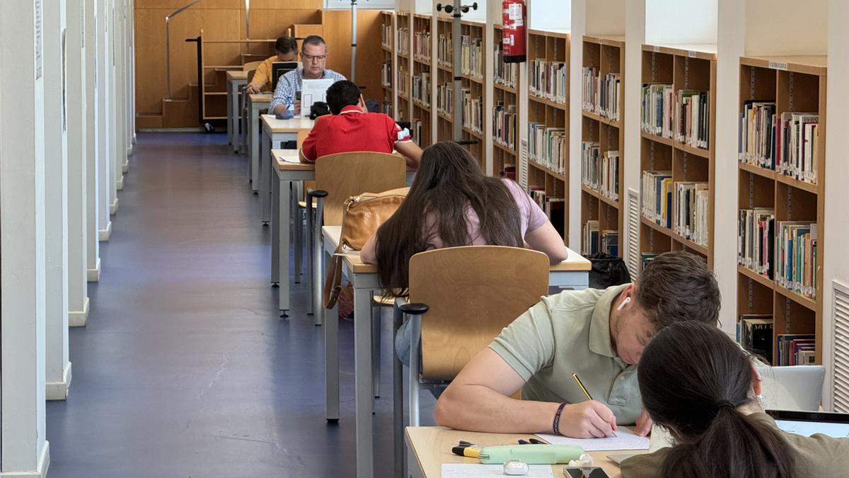 Alumnos estudian en una biblioteca de Córdoba