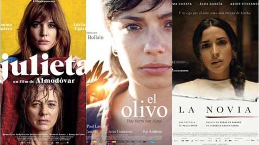 Carteles de las tres películas preseleccionadas.