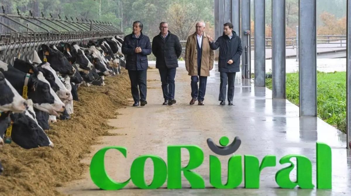 De derecha a izquierda: Juan Gallástegui (director general de Clun); José Marqués (presidente de Leche Celta); José Ángel Blanco (presidente de Clun); Javier Bretón (director general de Leche Celta).