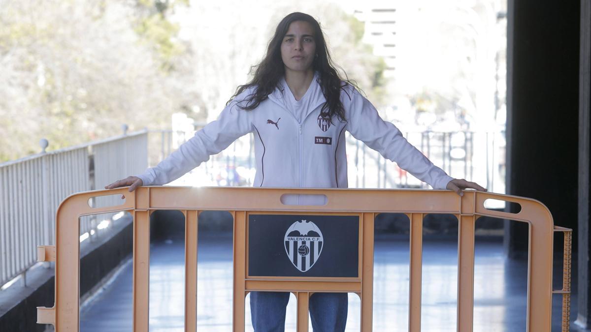 Claudia Florentino, en Mestalla