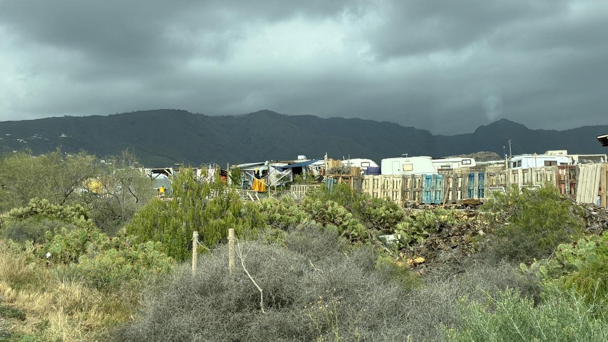 Asentamiento ilegal en la Caleta de Adeje, en el sur de Tenerife.
