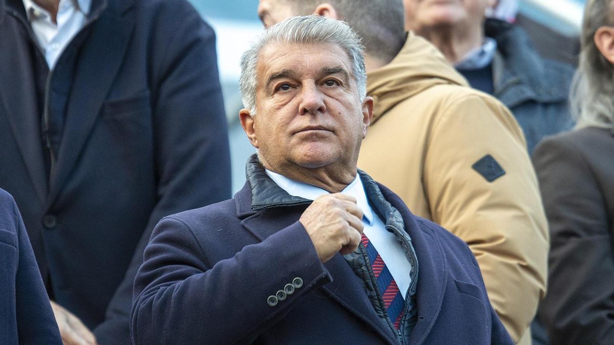 Joan Laporta, en el palco del Camp Nou.