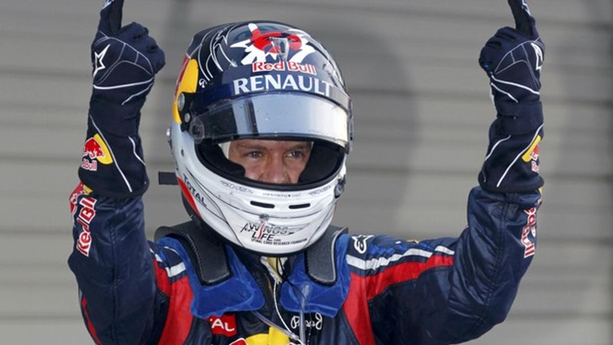 Sebastian Vettel celebra su bicampeonato