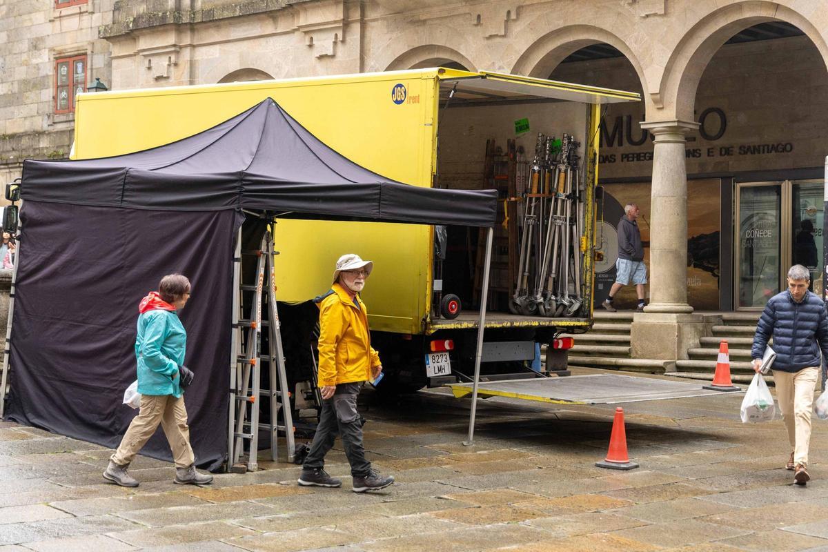 Las calles de la capital de Galicia acogen los rodajes de una nueva película sobre una diseñadora compostelana