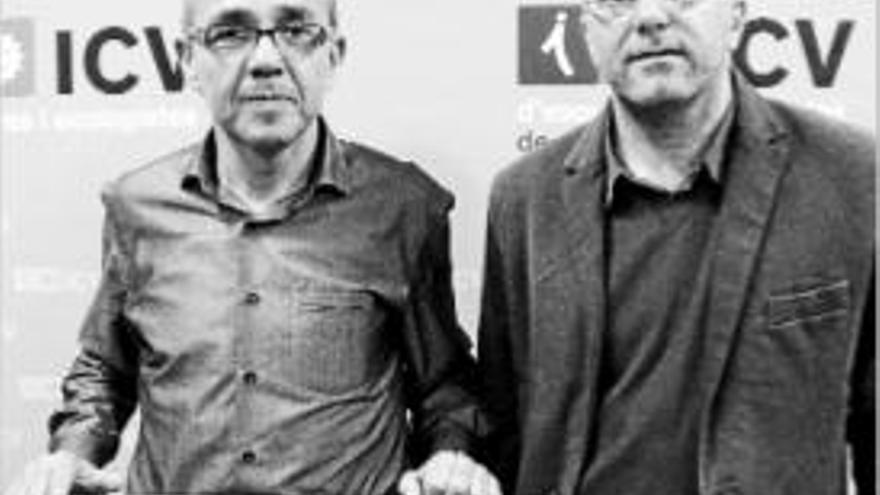 Joan Coscubiela i Xavier Rubio, ahir a la seu d&#039;ICV a Manresa