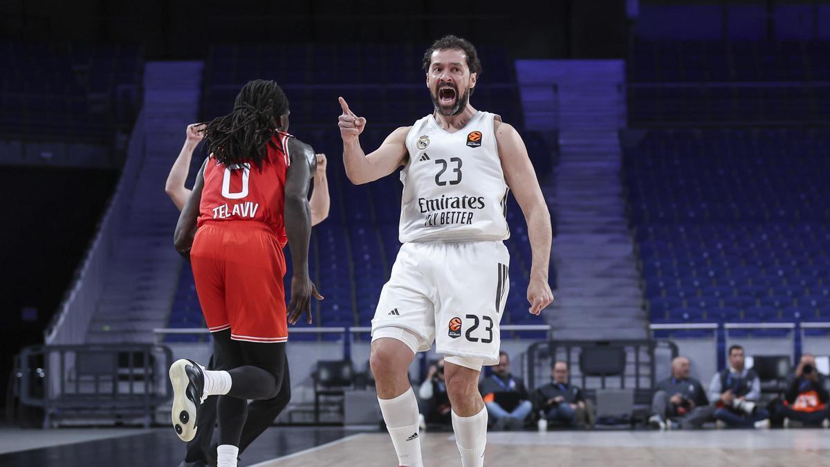 Sergio Llull, ante Hapoel IBI Tel Aviv en el Movistar Arena