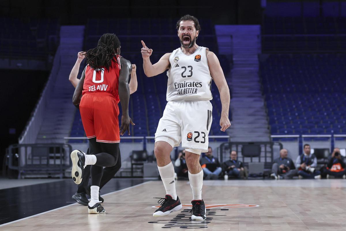 Sergio Llull, ante Hapoel IBI Tel Aviv en el Movistar Arena