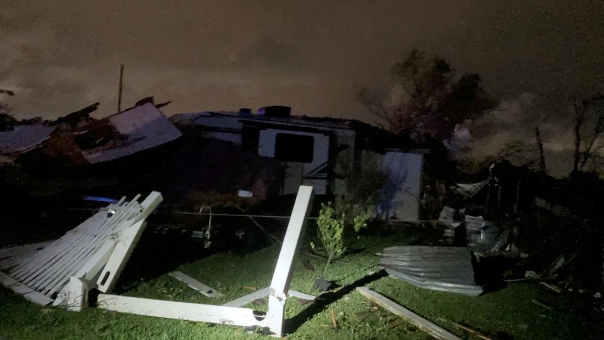 Restos del paso de un tornado.