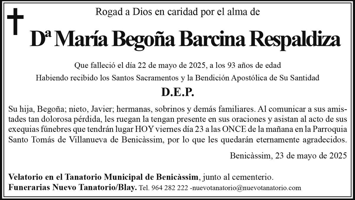 Dª María Begoña Barcina Respaldiza