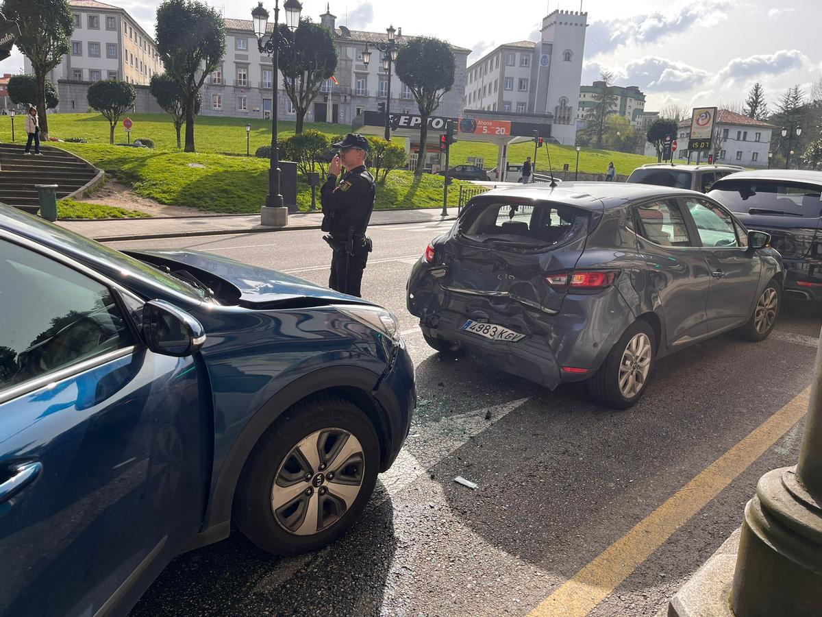 Los tres vehículos accidentados.