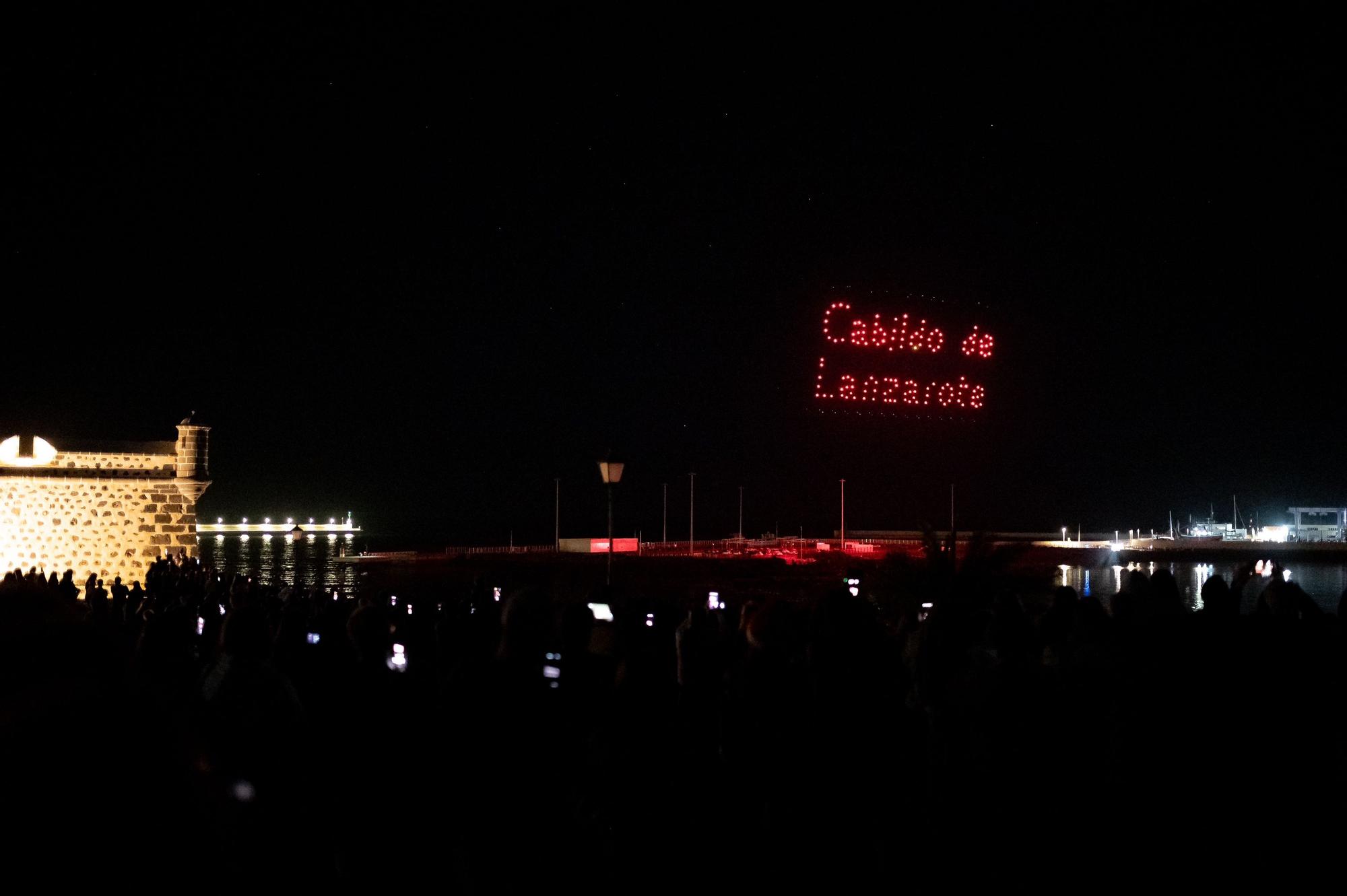 El Cabildo de Lanzarote felicita la Navidad con un espectáculo de 200 drones