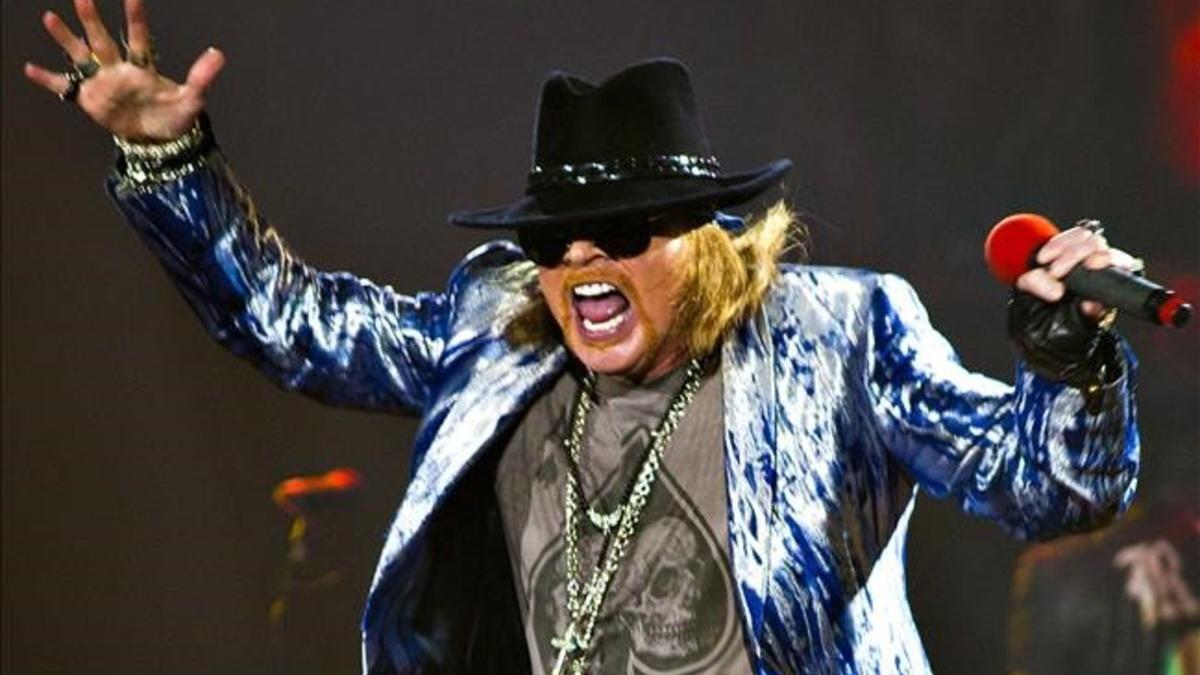 Axl Rose, en un concierto en Badalona en el 2010.