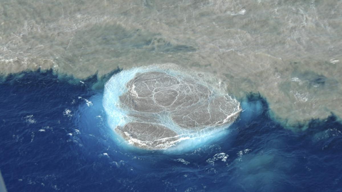 Imagen de la erupción submarina al sur de El Hierro