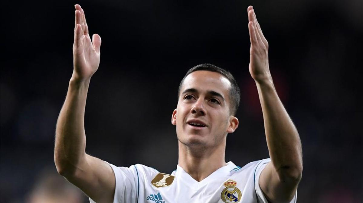 Lucas Vázquez celebrando su anotación