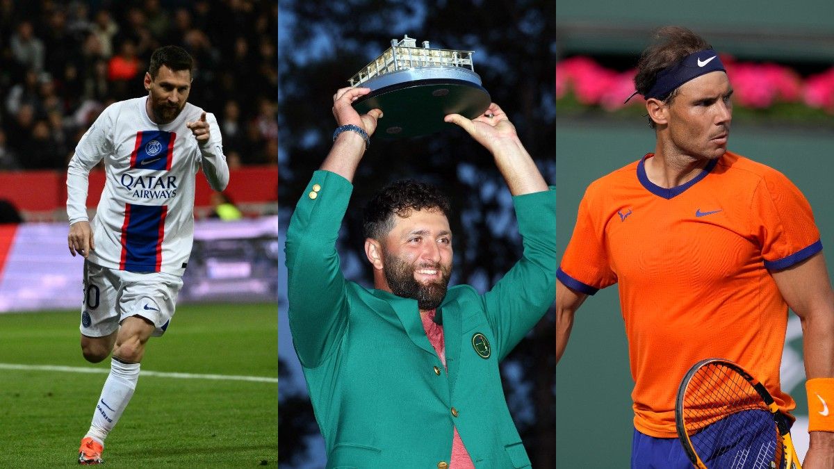 Leo Messi, Jon Rahm y Rafa Nadal