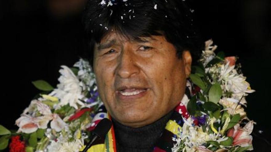 Evo Morales, a su llegada a La Paz