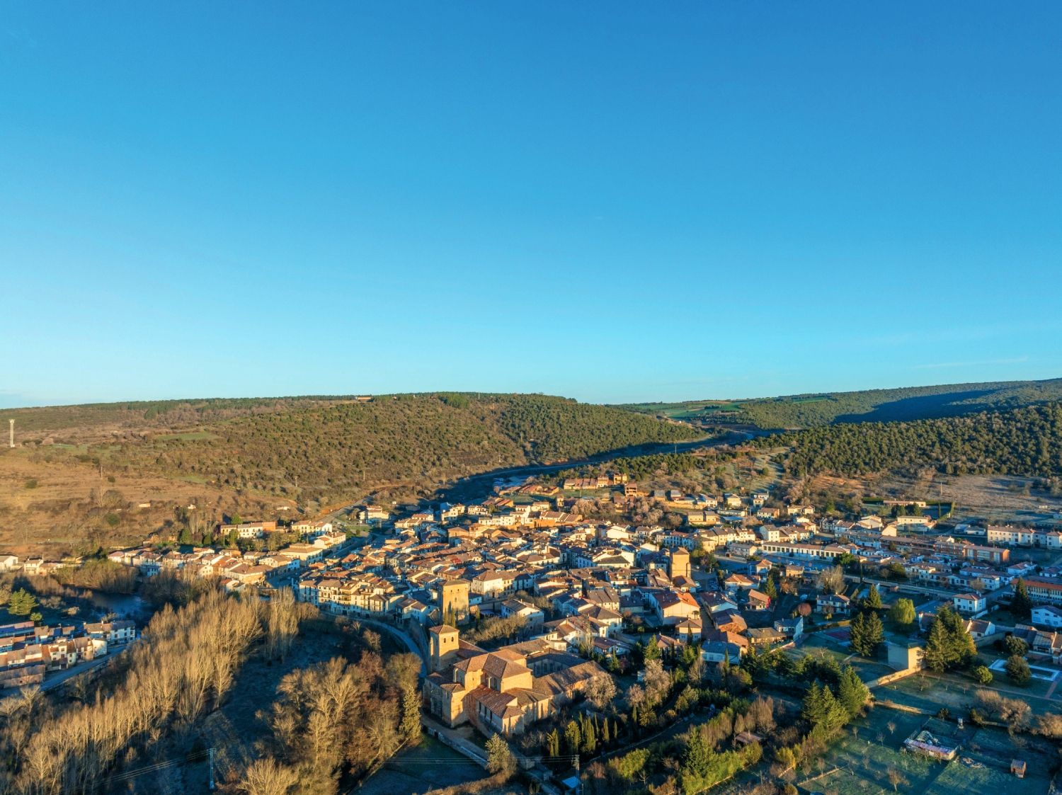 Vista aerea de Covarrubias, Burgos.