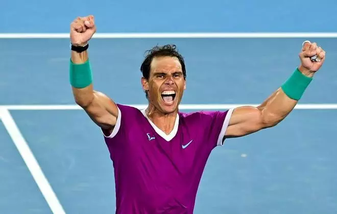 La celebración épica de Rafa Nadal tras ganar el Open de Australia