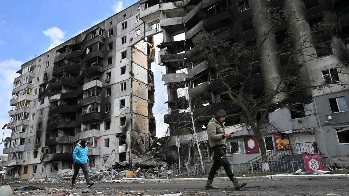 Edificios destrozados en la ciudad ucraniana de Borodyanka