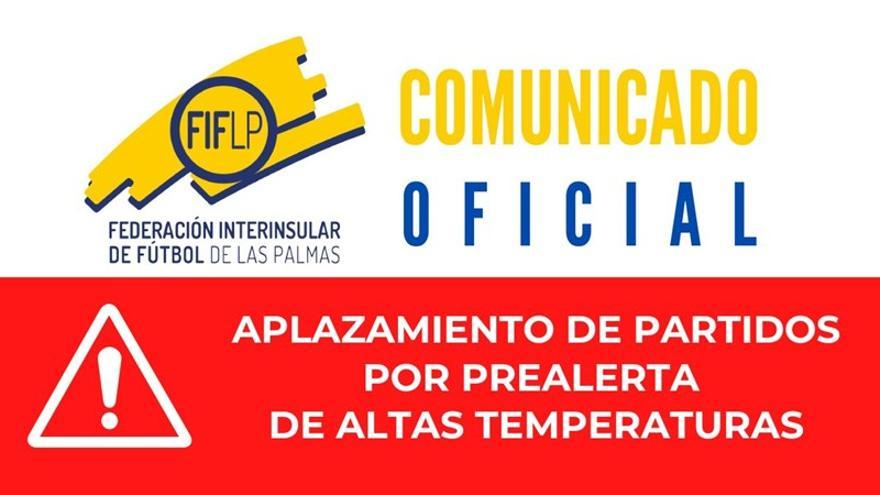 La FIFLP aplaza los partidos de fútbol base que se disputen en las horas centrales del día