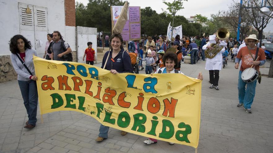 Una protesta en el CEIP La Florida, hace más de una década