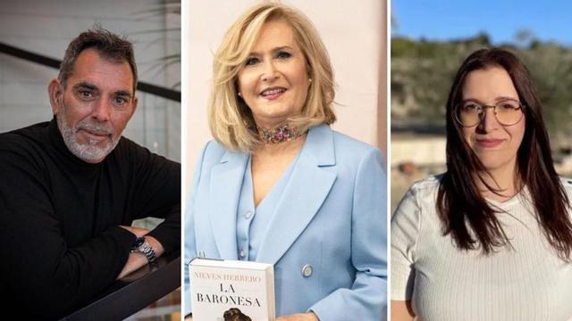Los escritores Víctor del Árbol, Nieves Herrero y Noemí Quesada.