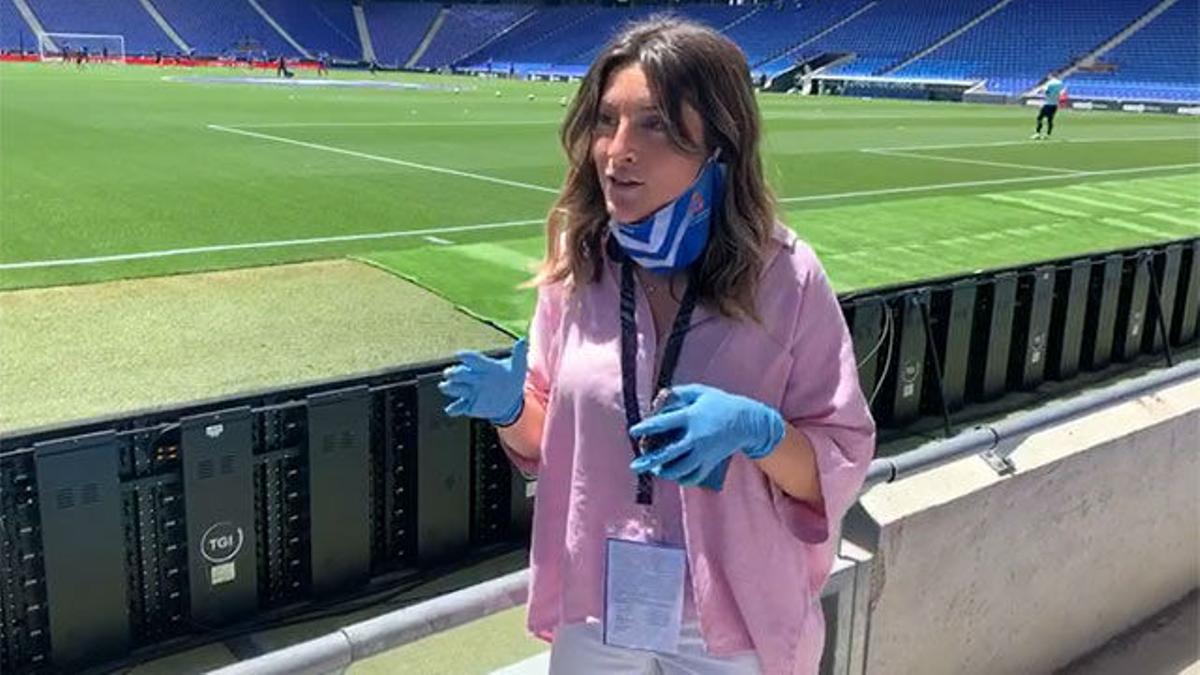 Así fue el protocolo para la entrada de periodistas en el RCDE Stadium