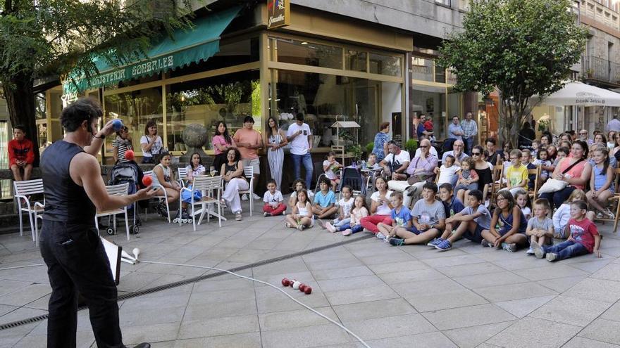 Un espectáculo de Circo na Rúa en Lalín en una edición anterior.