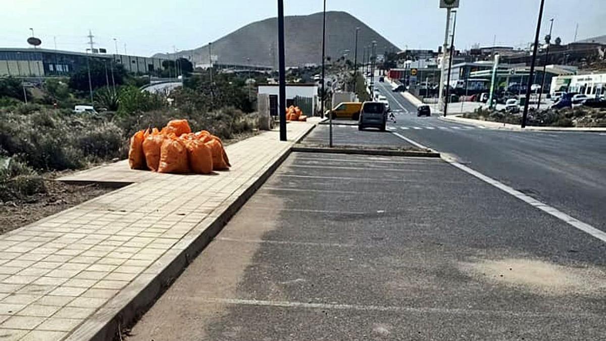 Limpieza en el Polígono El Carretón, en Arafo.