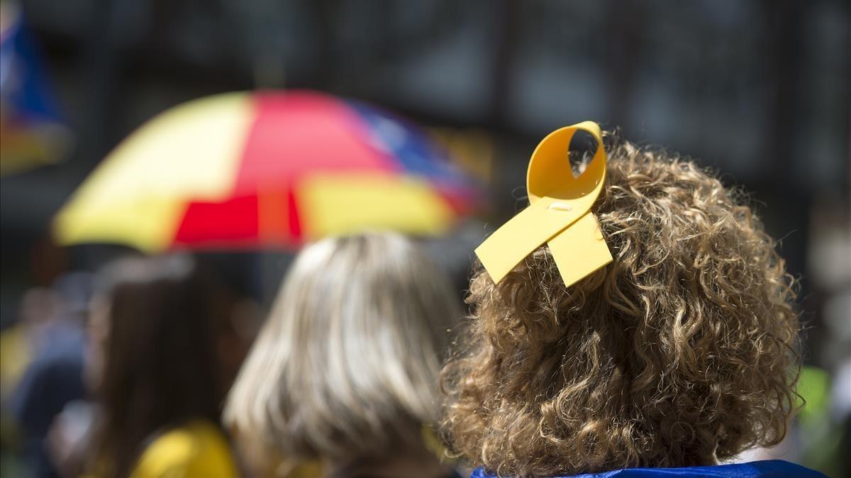 Manifestación a favor de la libertad de los presos independentistas