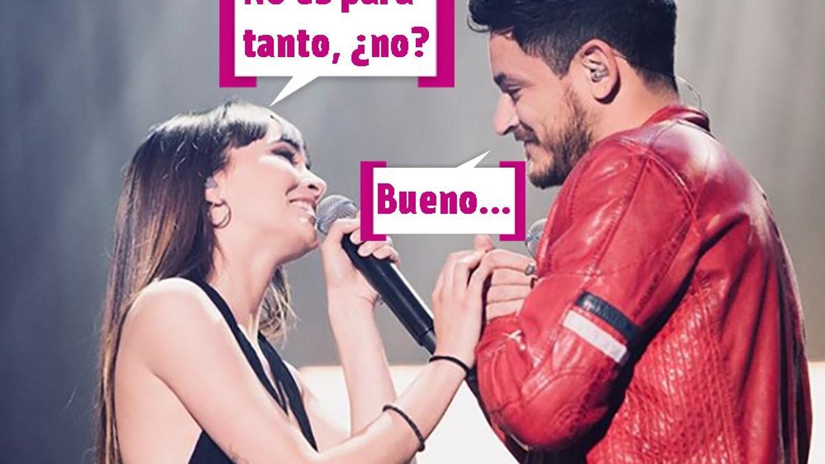 Aitana y Cepeda: &quot;No es para tanto, ¿no?&quot;, con bocadillo