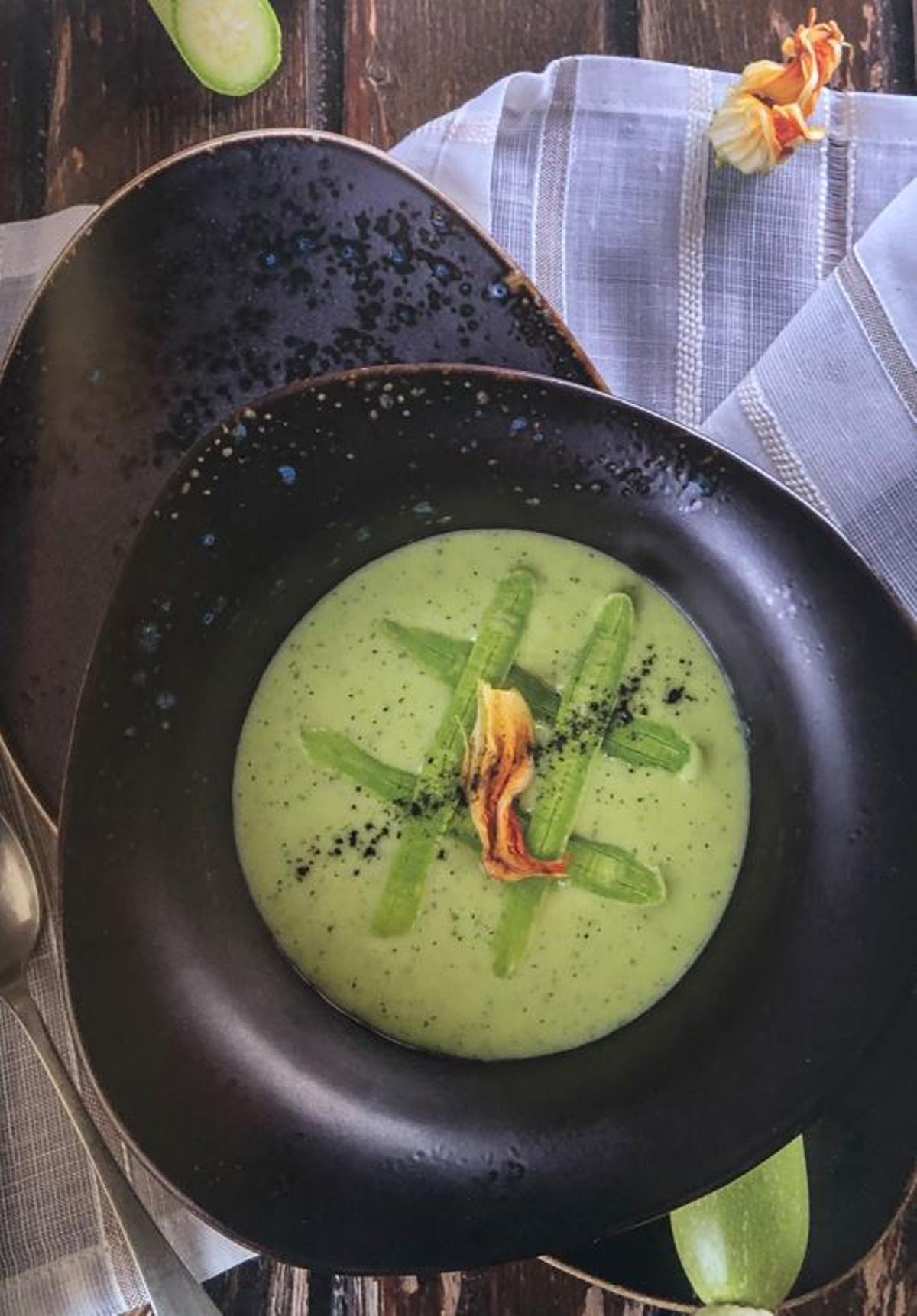 Crema de carbassó i fulles de bleda, una altra de les propostes de Xavier Aguado.