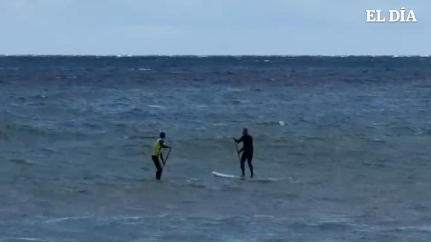 Paddle surf en el Puertito de Güímar pese a las alertas por la borrasca Therese