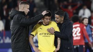 Echeverri acabó tocado ante Osasuna