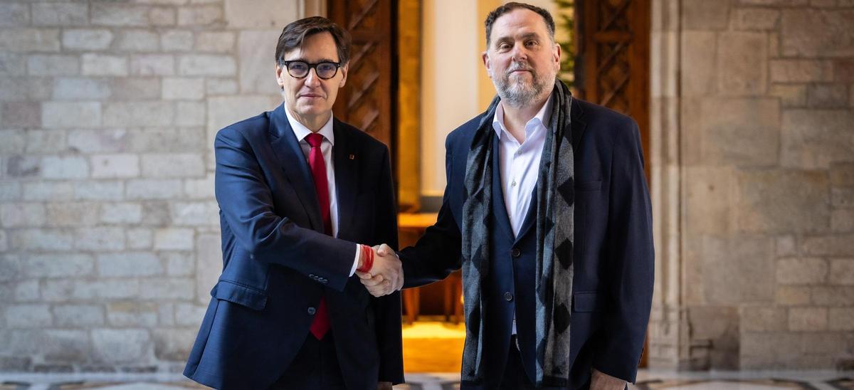 Trobada entre Salvador Illa i Oriol Junqueras a principis d'any