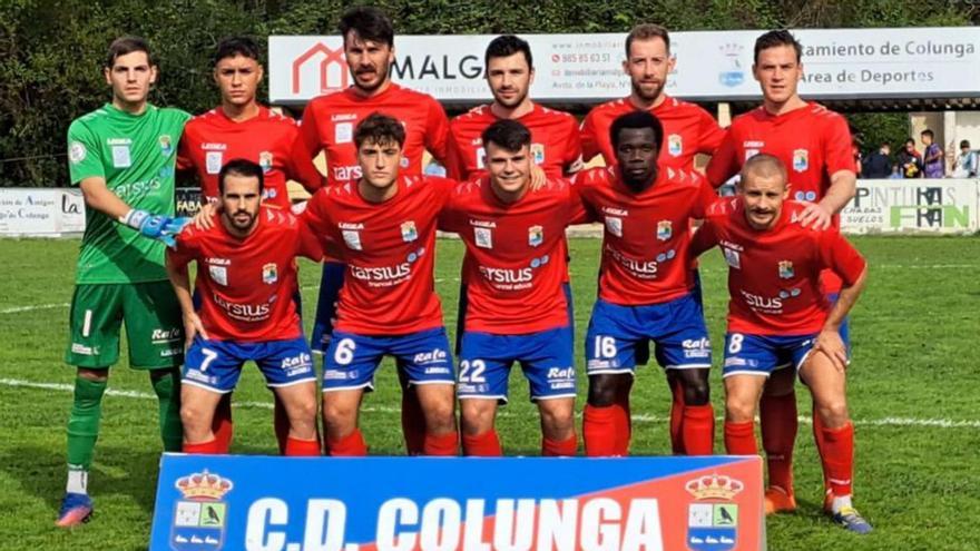 Formación del Colunga en el partido de ayer ante el Lealtad.