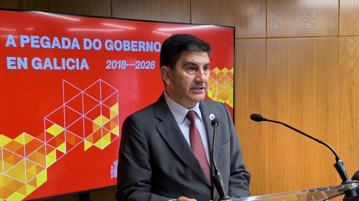 Pedro Blanco en el acto de balance en A Coruña sobre las inversiones estatales en Galicia.