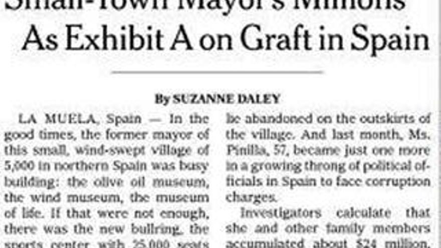 La corrupción en España, portada en el &#039;New York Times&#039;