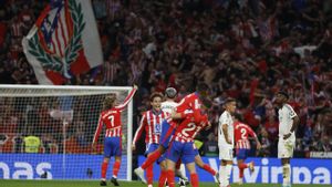 El Metropolitano, en el último derbi de Liga.