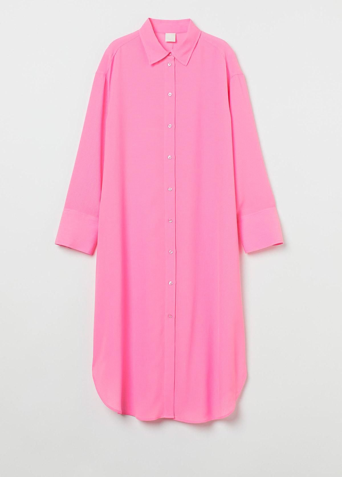 Vestido camisero en jacquard de H&M