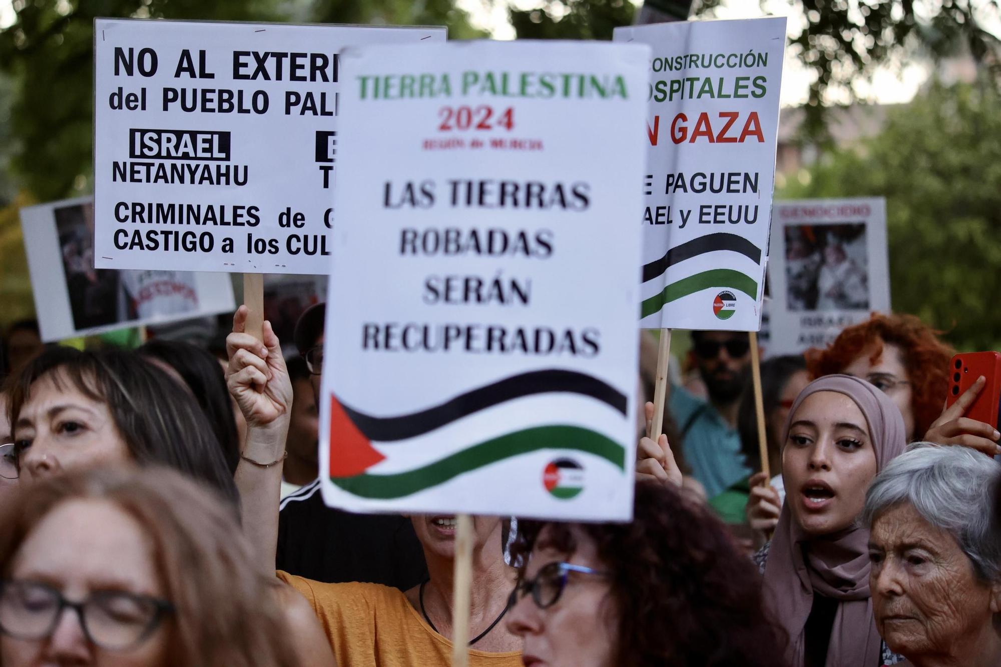 Así se vivió la concentración en apoyo a Palestina frente a la Delegación del Gobierno