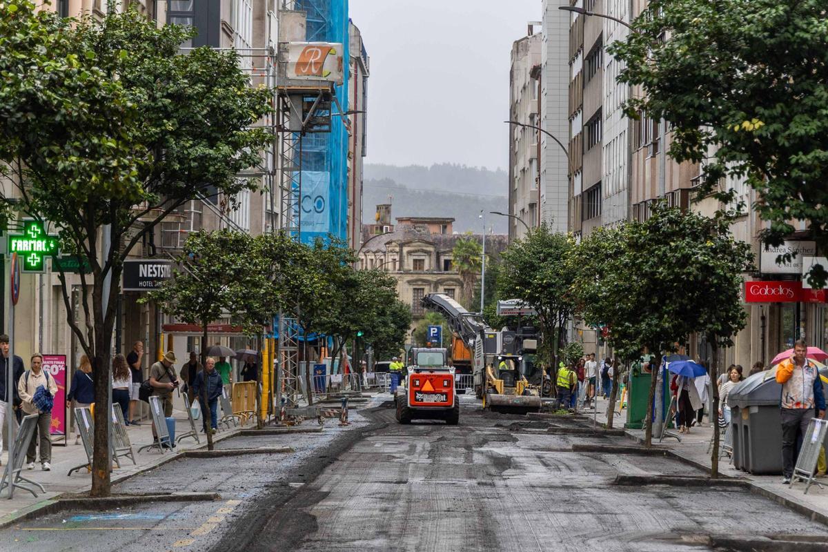 A Rúa Doutor Teixeiro permanecerá pechada por obras até o próximo luns