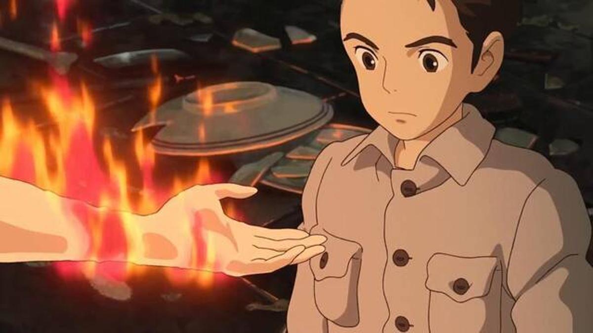 Una escena de El chico y la garza, la última película de Miyazaki.