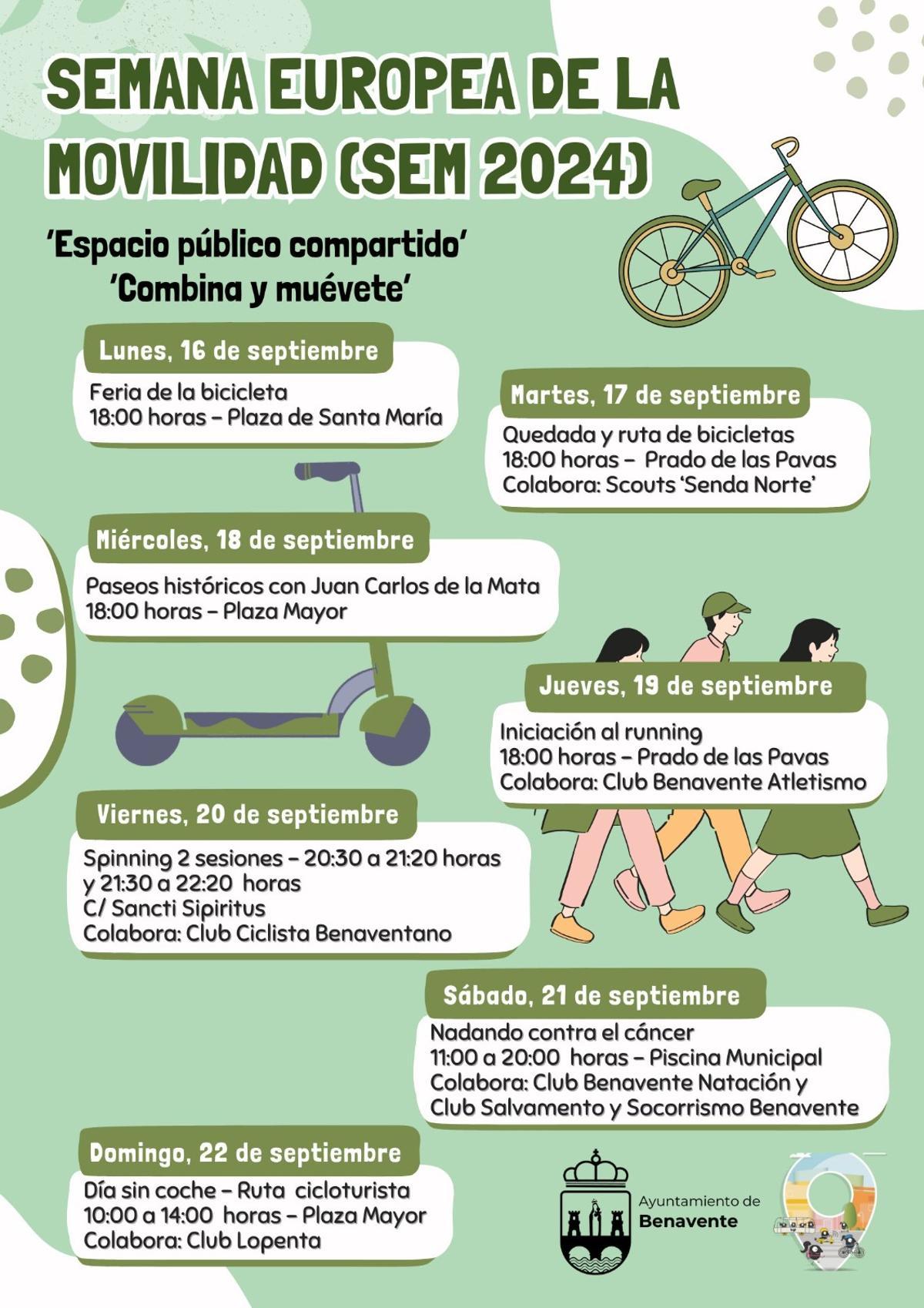 Programa de la Semana Europea de la Movilidad en Benavente.