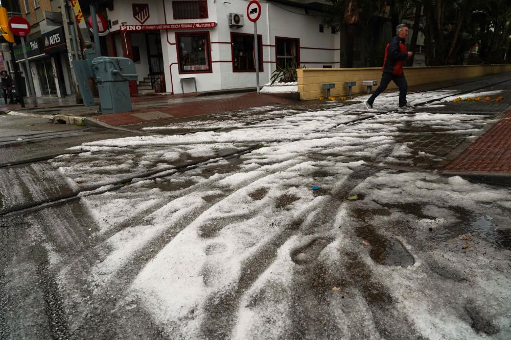 Granizo sobre Málaga.