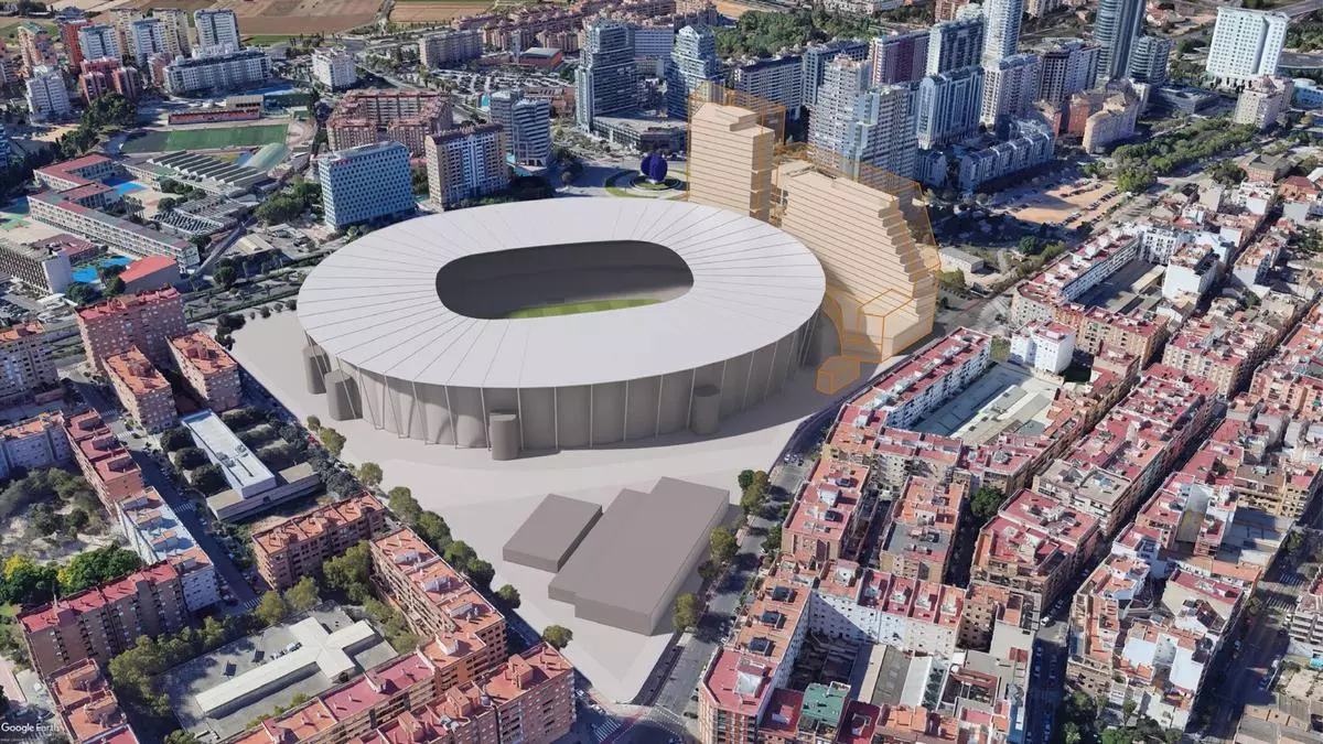 Las obras del Nou Mestalla a vista de dron 360º