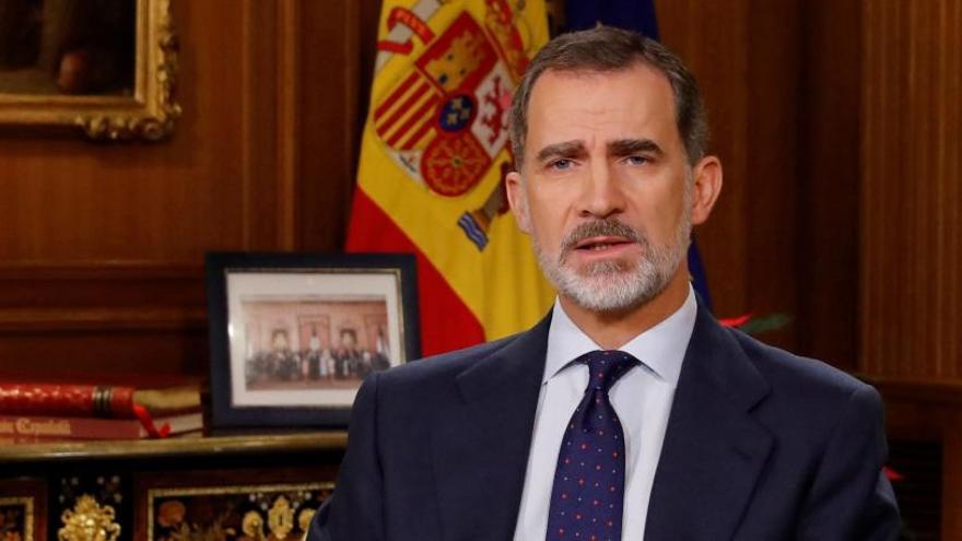 El rei Felip VI durant el missatge de Nadal