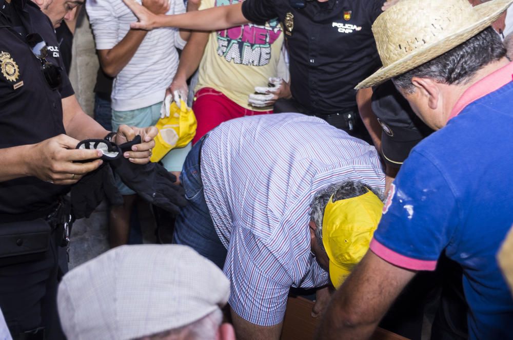 Tensión en la protesta de los agricultores