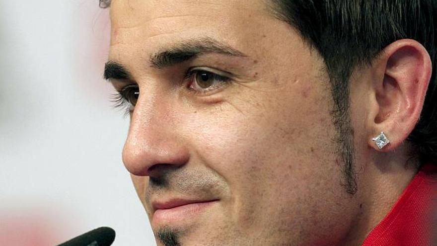 El jugador del Valencia , David Villa.
